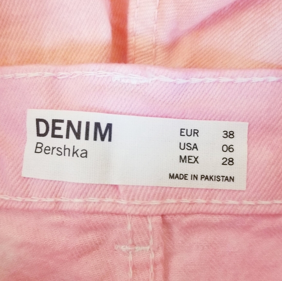 Bershka Tie-dye High Waisted Denim Shorts - Picture 10 of 11